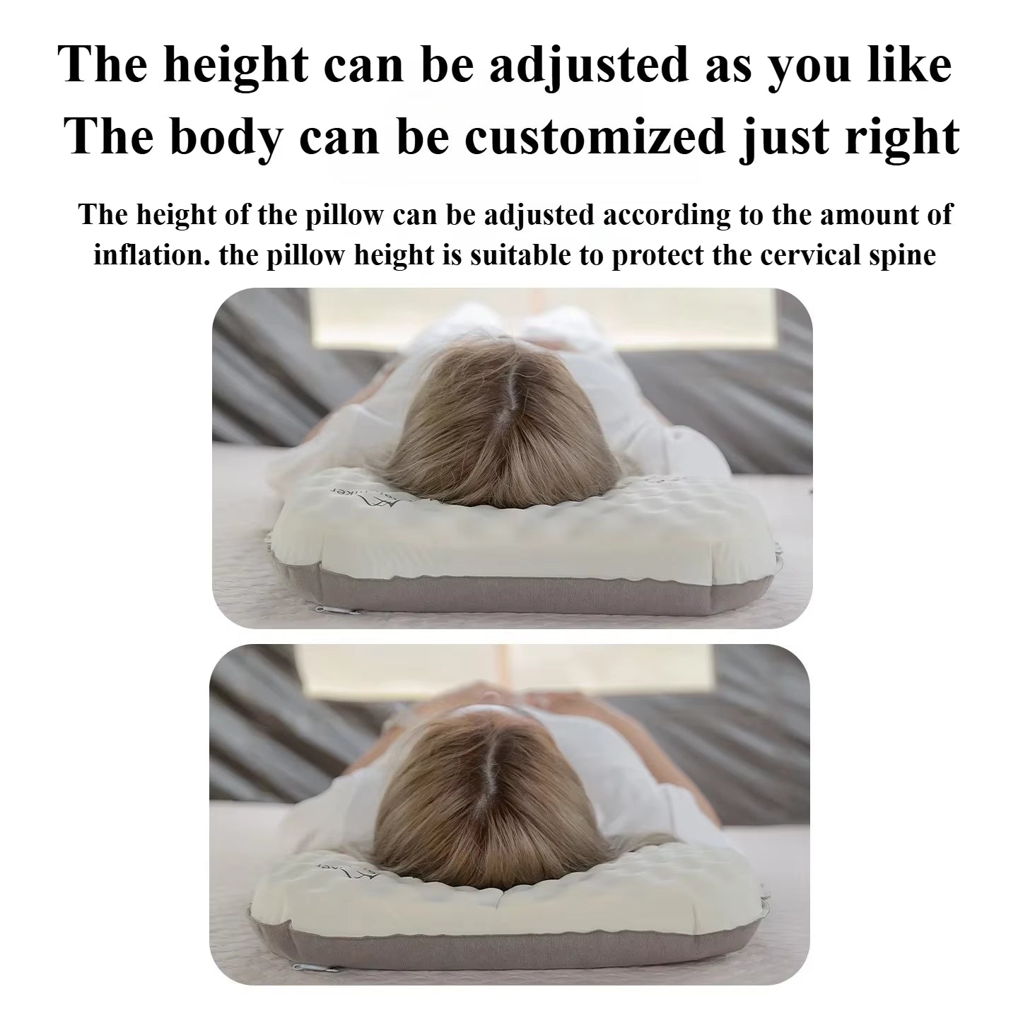 Inflatable Pillow Outdoor Camping Portable Pillow Napping Travel Pillow Storage Sleeping Artifact Ice Silk Pillow