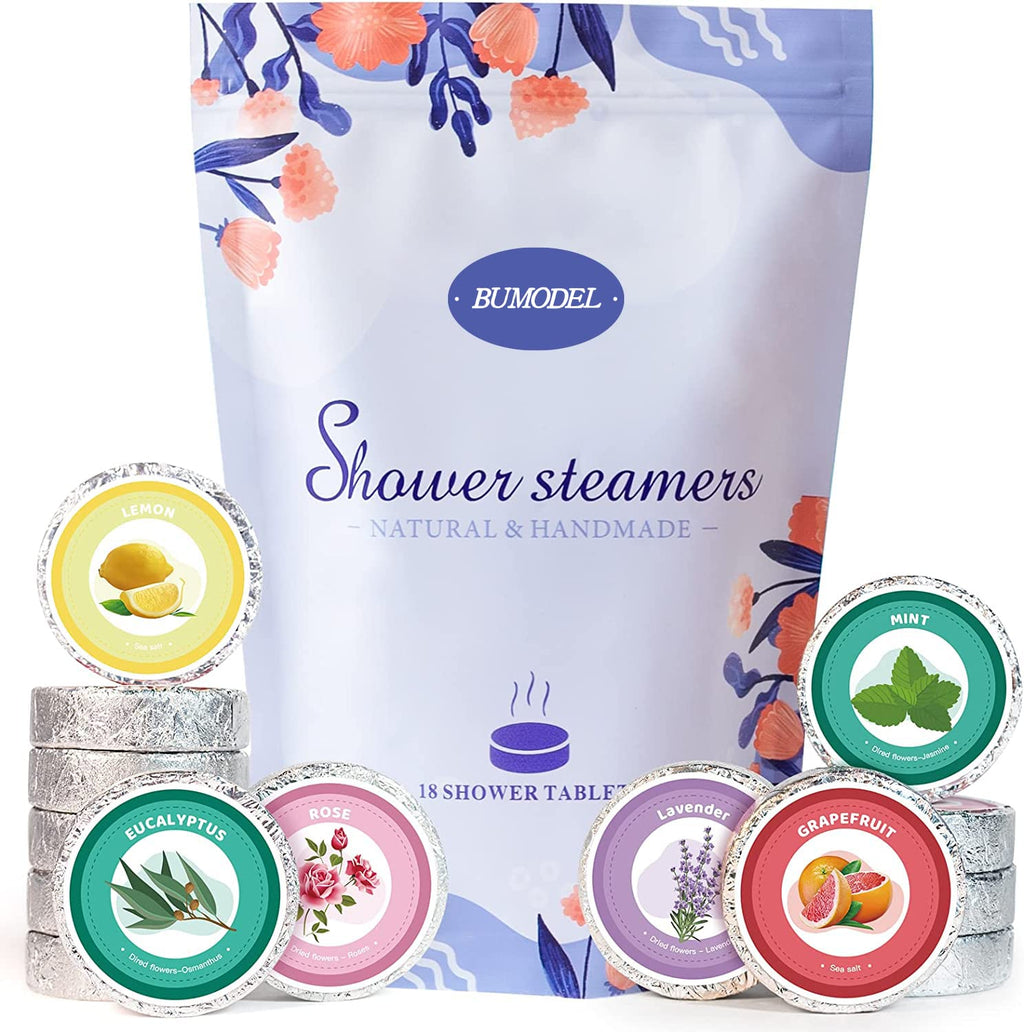 Shower Steamers Aromatherapy 18Pack Organic Shower Bath Bombs for Women Mom and Men Shower Tablets with Natural Essential Oils for Home SPA Self Care Relaxation Gifts for Birthday,Christmas Gifts