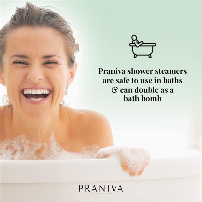 Eucalyptus Shower Steamer Tablets Made in USA with Essential Oils - Eucalyptus Shower Bomb Pack of Six - Extra Large Sinus Steamers - Soothing Menthol & Camphor Shower Tablets for Congestion