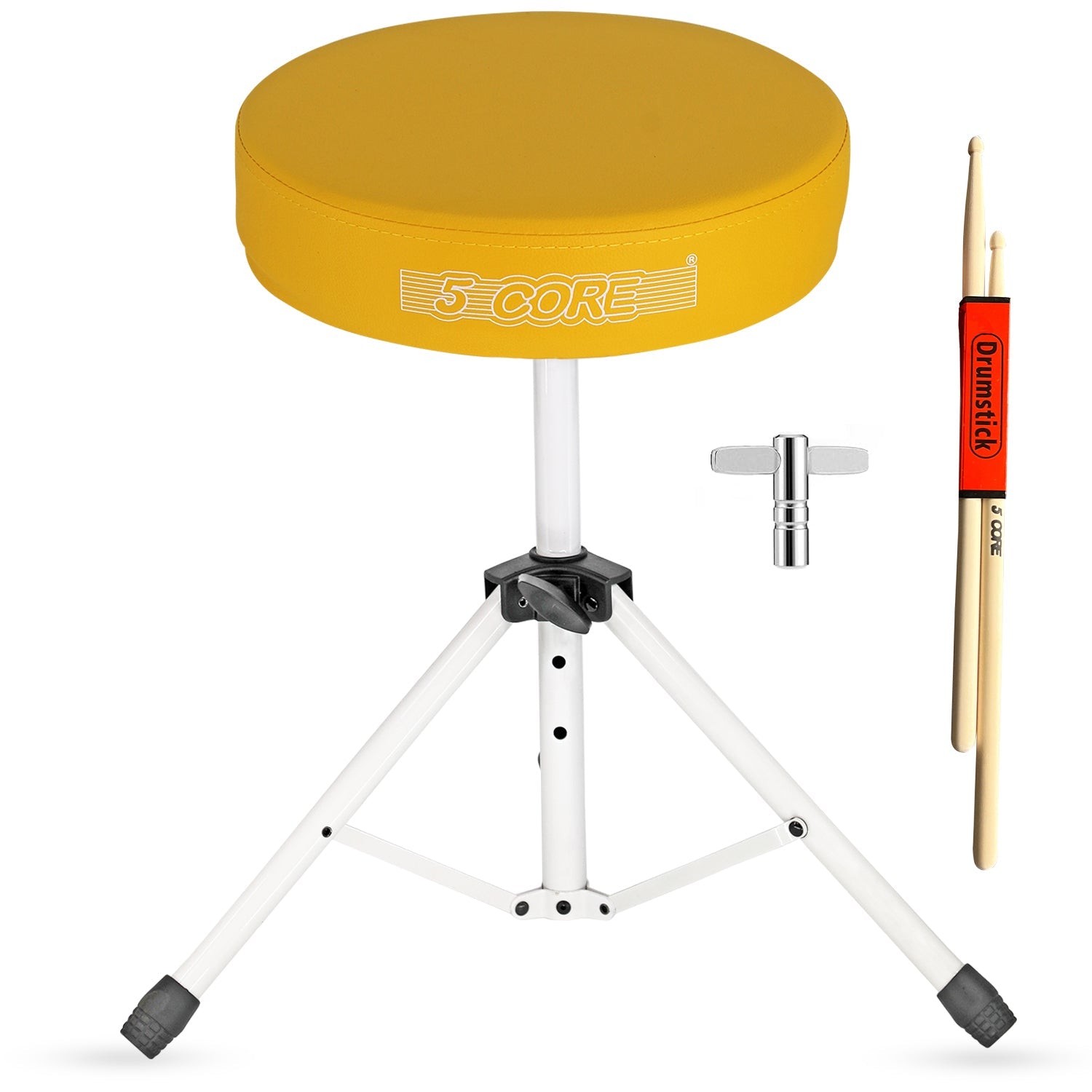 5Core Drum Throne Adjustable Guitar Stool Padded Drummer Seat for Adults & Kids
