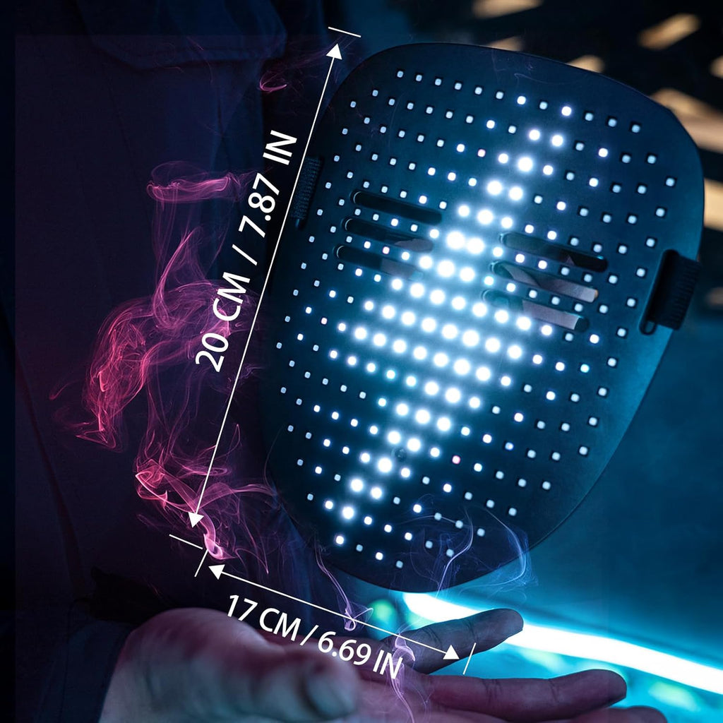Led Mask with Gesture Sensing,Light up Mask for Kids/Men/Women LED Halloween Mas