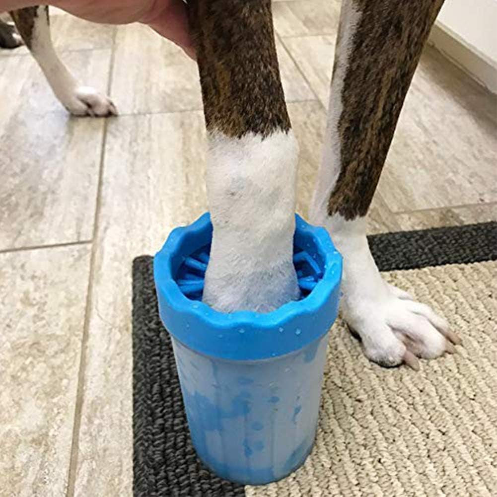 Medium Dog Paw Cleaner Cup - Portable Silicone Cleaning Tool for Cats and Small to Medium Dogs, Ideal for Removing Dirt and Mud (Blue)