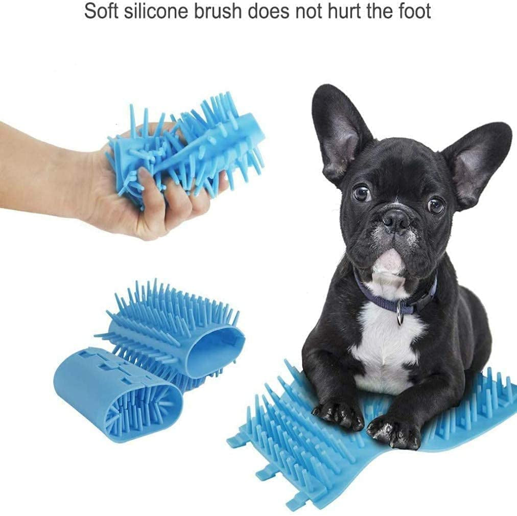 AOLDHYY Fuufome5.91" Dog Paw Cleaner, Dog Paw Washer Cup, 2 in 1 Portable Silicone Pet Cleaning Brush Feet Cleaner for Dogs Grooming with Muddy Paw,Dog Foot Cleaner for Medium Dog，With Towel (Green)