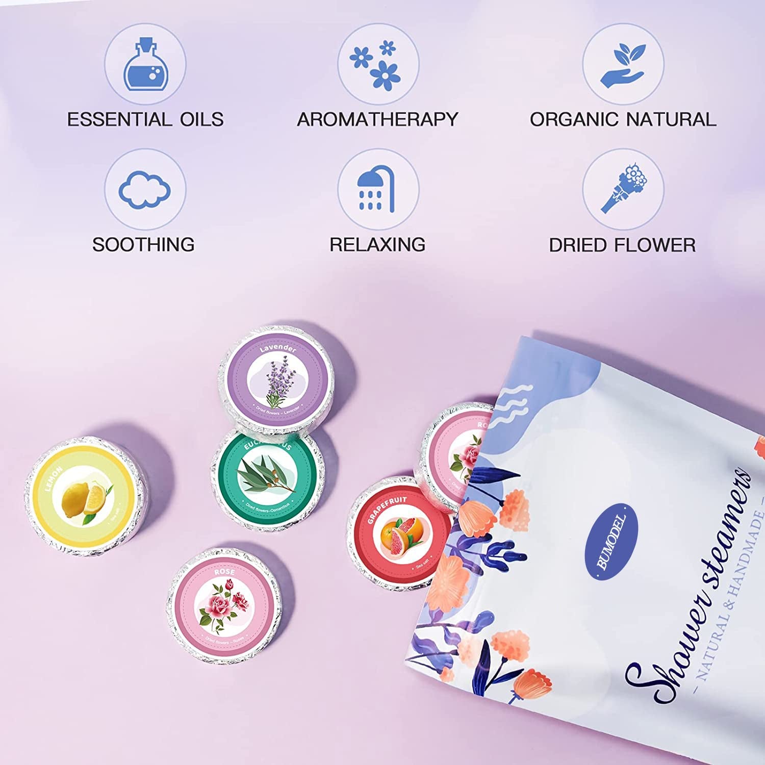 Shower Steamers Aromatherapy 18Pack Organic Shower Bath Bombs for Women Mom and Men Shower Tablets with Natural Essential Oils for Home SPA Self Care Relaxation Gifts for Birthday,Christmas Gifts